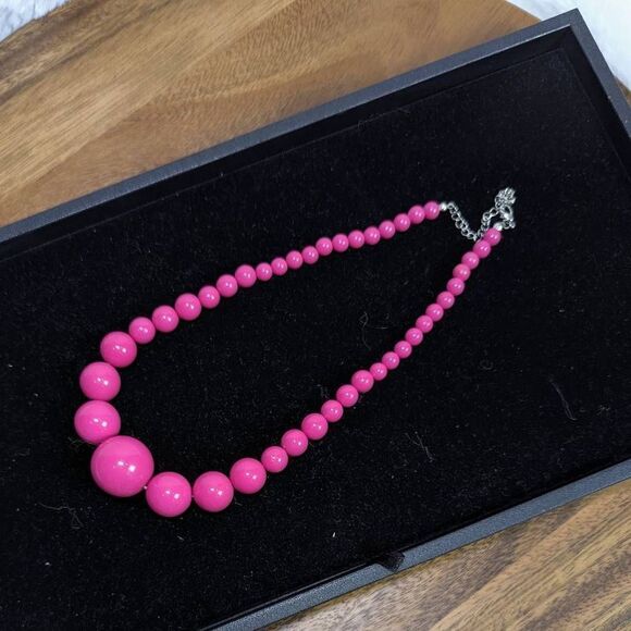 Claire Women's Bobble Necklace Pink 9" + 3" Extender - Picture 2 of 5